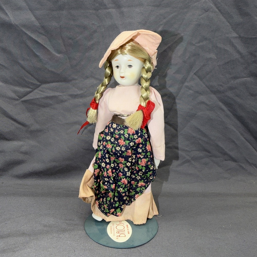 VINTAGE PORCELAIN VICTORIAN ORNAMENT DOLL 7.5" TALL SILVESTRI